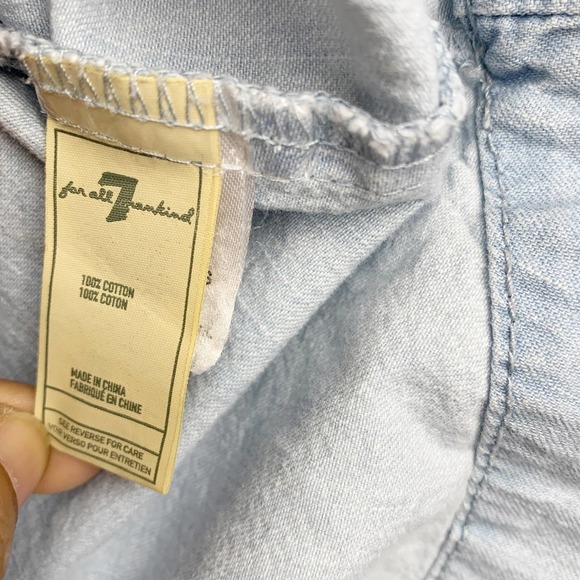 7 For All Mankind Girls Distressed Denim Dress S - Picture 9 of 9